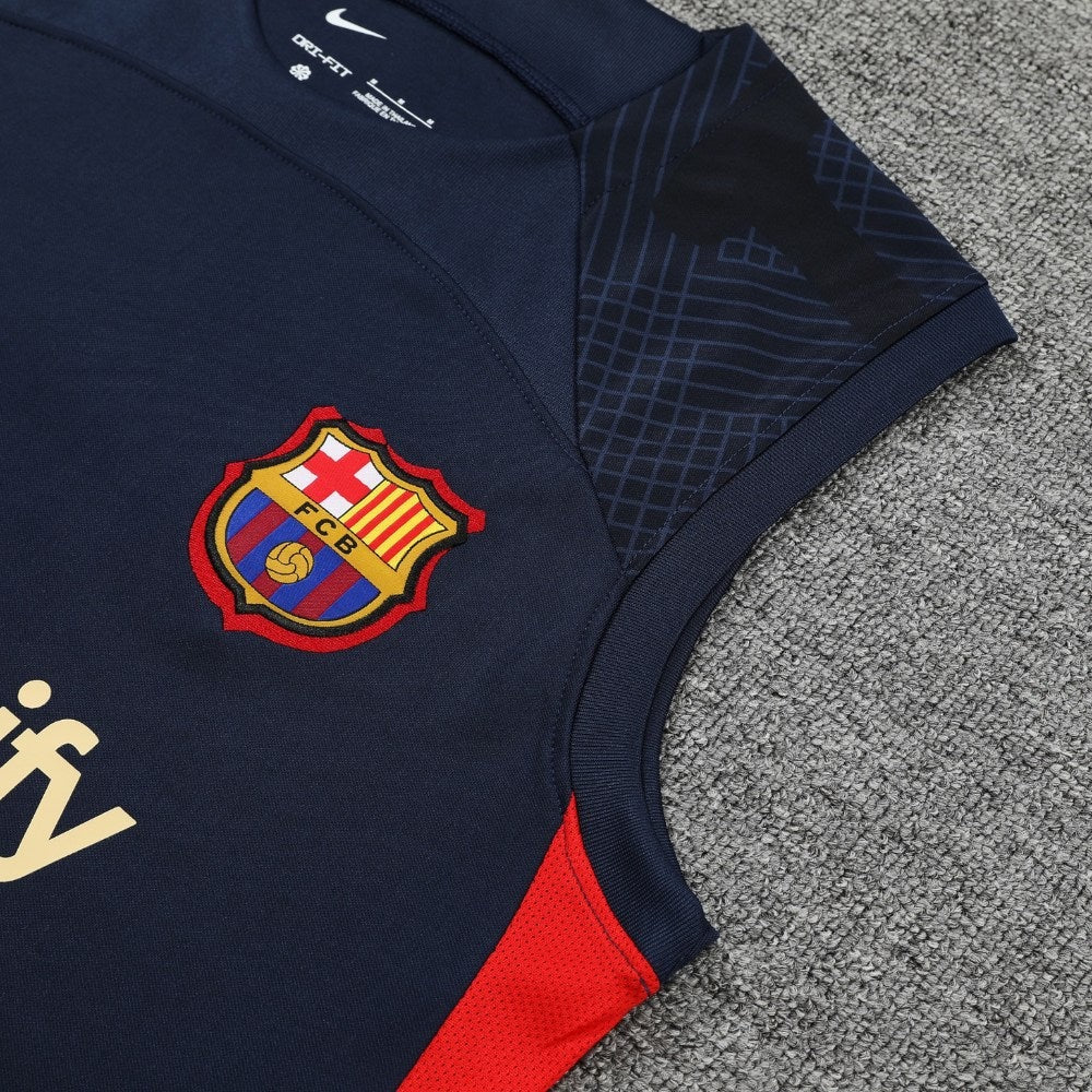 ENSEMBLE DÉBARDEUR FC BARCELONE BLEU MARINE 22/23