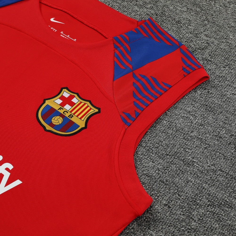 ENSEMBLE DÉBARDEUR FC BARCELONE CONCEPT ROUGE 23/24