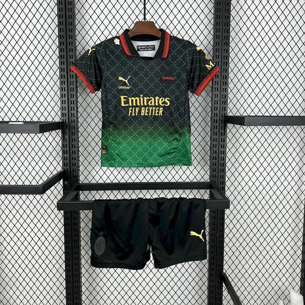 KIT ENFANT MILAN AC X OFF WHITE EXTÉRIEUR 25/26