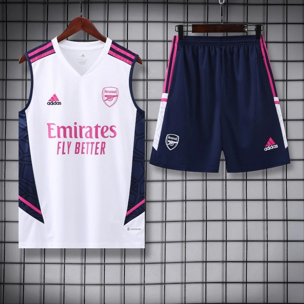 ENSEMBLE DÉBARDEUR ARSENAL BLANC & BLEU 23-24