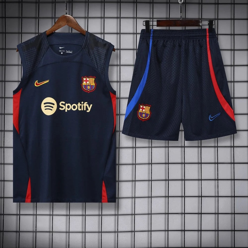 ENSEMBLE DÉBARDEUR FC BARCELONE BLEU MARINE 22/23