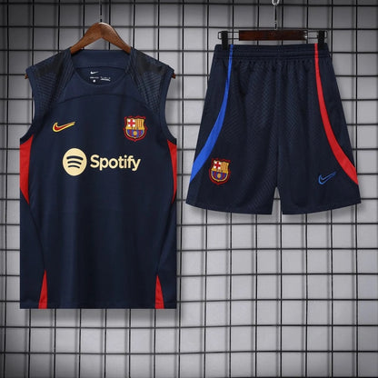 ENSEMBLE DÉBARDEUR FC BARCELONE BLEU MARINE 22/23