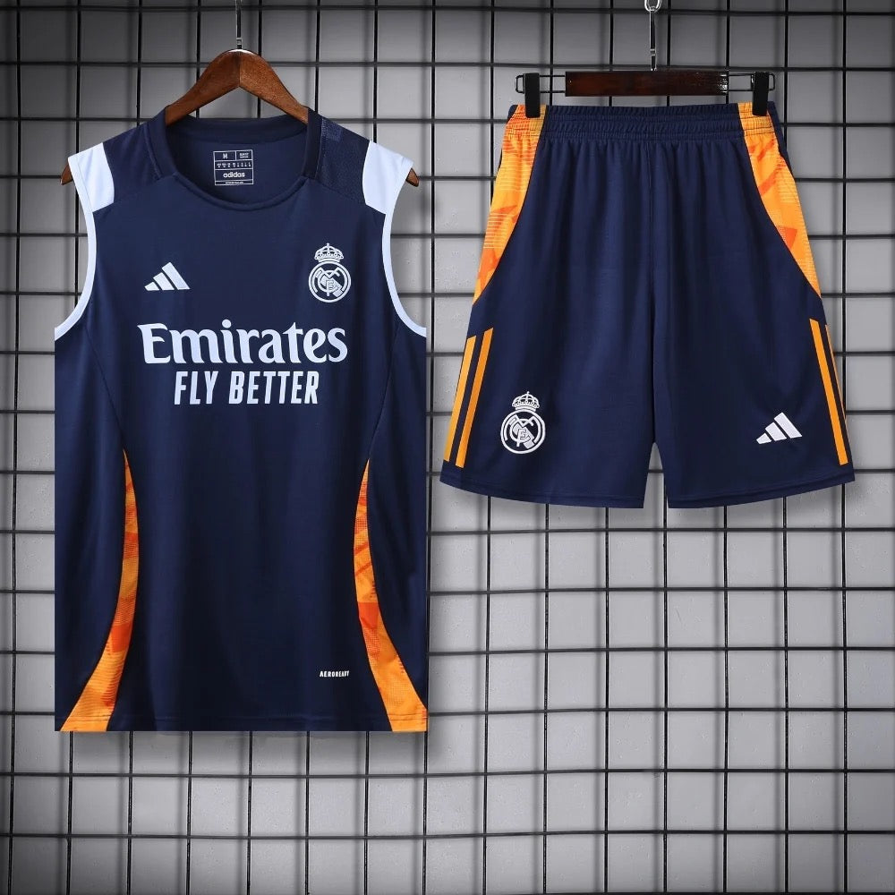 ENSEMBLE DÉBARDEUR REAL MADRID BLEU & ORANGE 24/25