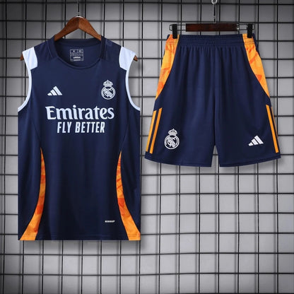 ENSEMBLE DÉBARDEUR REAL MADRID BLEU & ORANGE 24/25