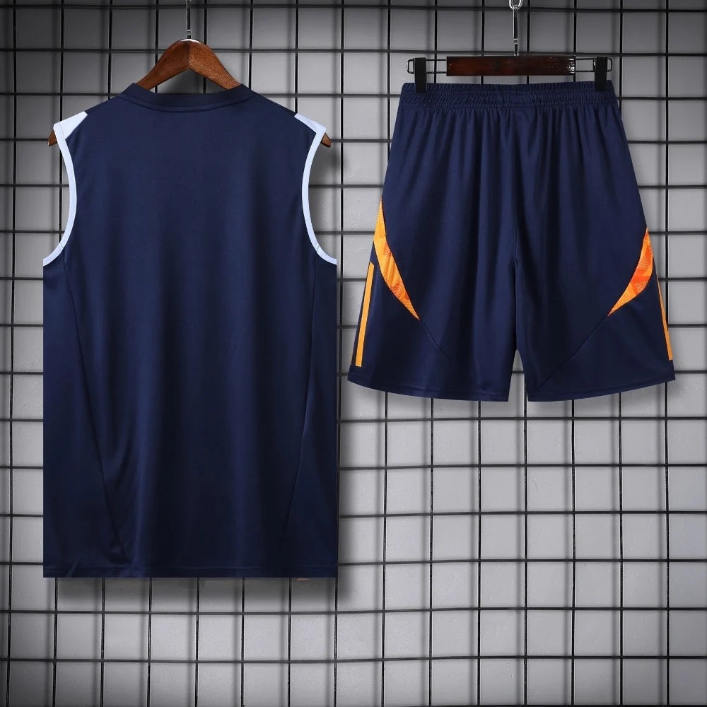 ENSEMBLE DÉBARDEUR REAL MADRID BLEU & ORANGE 24/25