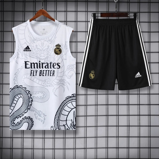 ENSEMBLE DÉBARDEUR REAL MADRID CONCEPT DRAGON BLANC 24/25