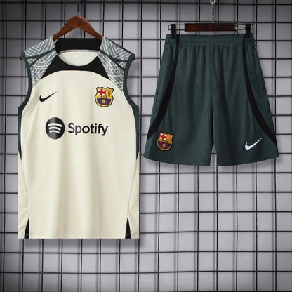 ENSEMBLE DÉBARDEUR FC BARCELONE BEIGE 23/24