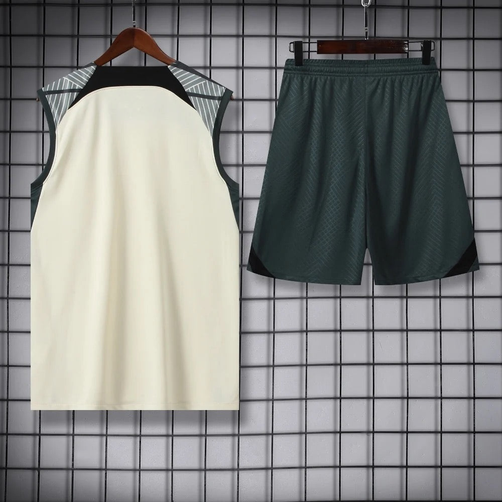 ENSEMBLE DÉBARDEUR FC BARCELONE BEIGE 23/24