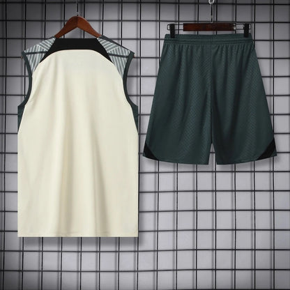 ENSEMBLE DÉBARDEUR FC BARCELONE BEIGE 23/24