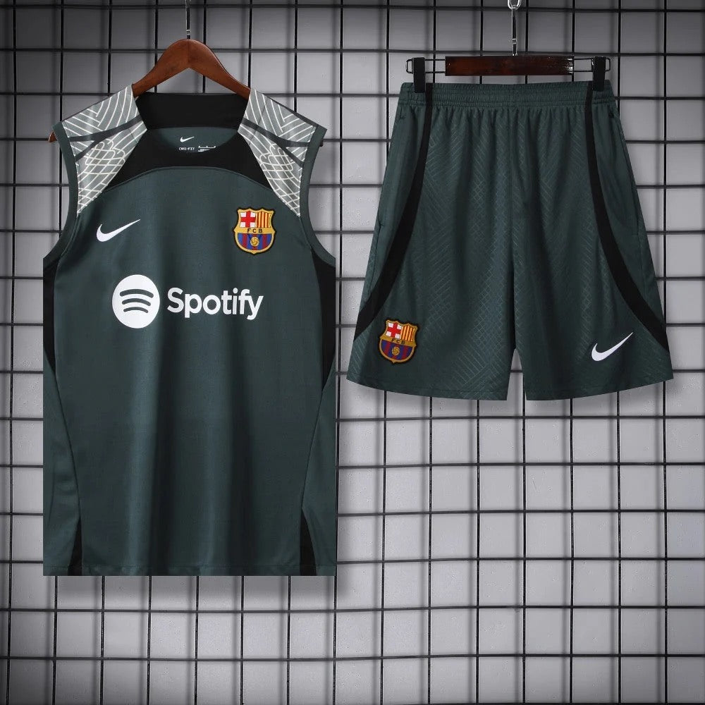 ENSEMBLE DÉBARDEUR FC BARCELONE VERT 23/24
