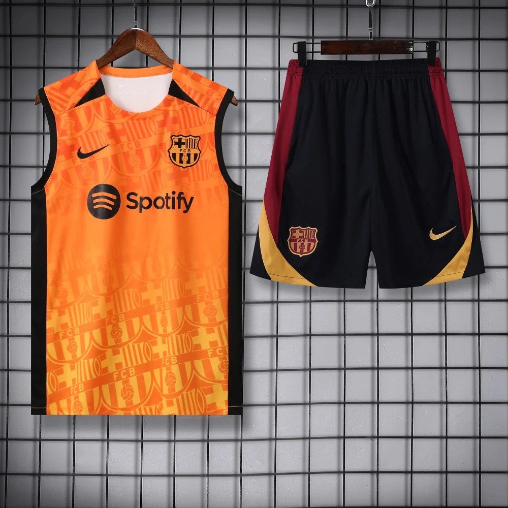 ENSEMBLE DÉBARDEUR FC BARCELONE ORANGE 24/25
