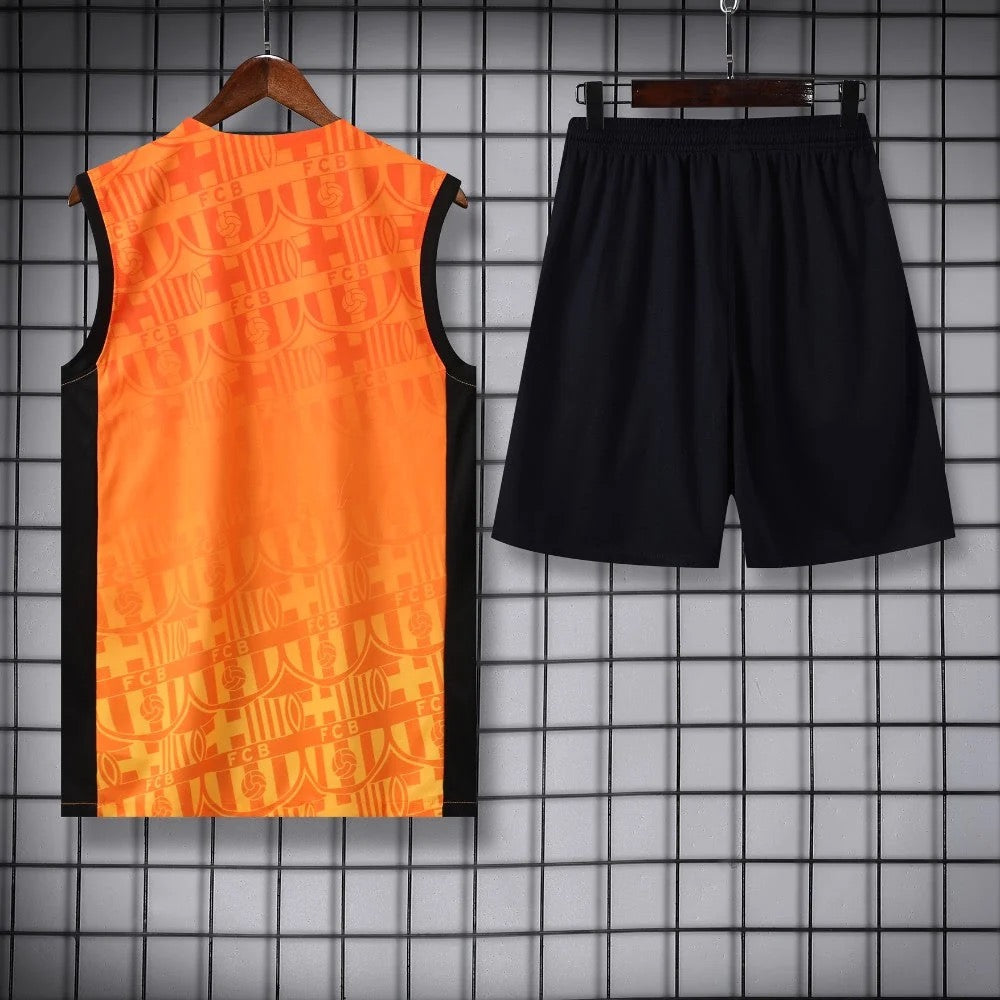 ENSEMBLE DÉBARDEUR FC BARCELONE ORANGE 24/25