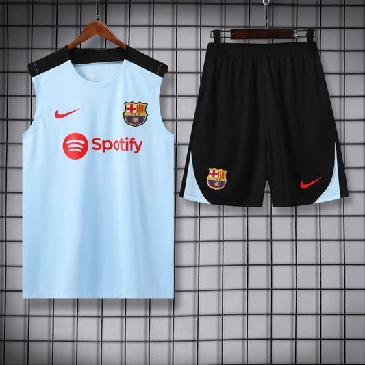 ENSEMBLE DÉBARDEUR FC BARCELONE BLEU CIEL 24/25
