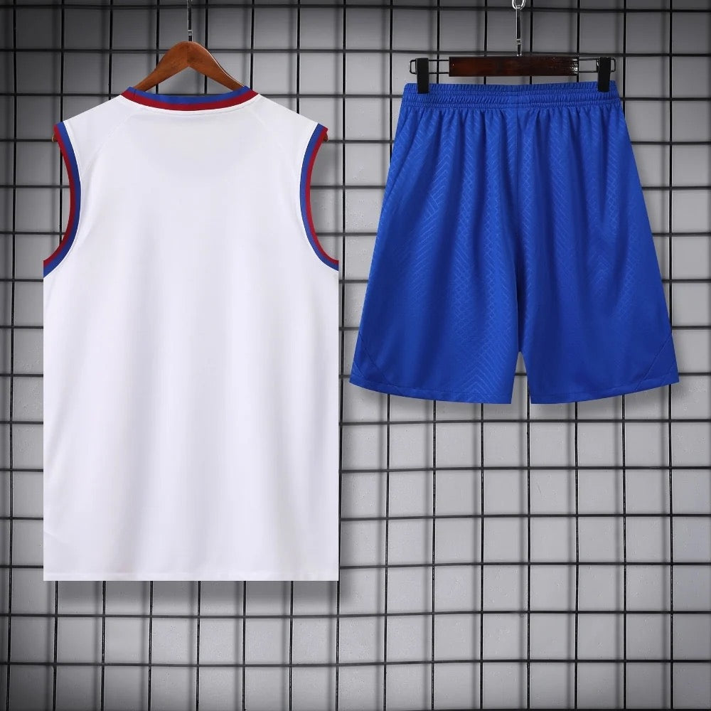 ENSEMBLE DÉBARDEUR FC BARCELONE BLANC 24/25