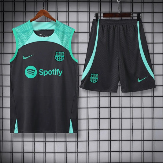 ENSEMBLE DÉBARDEUR FC BARCELONE NOIR & VERT 23/24