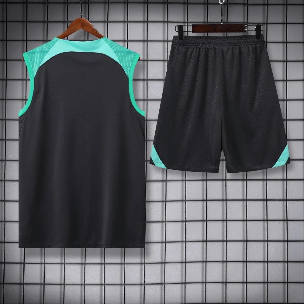 ENSEMBLE DÉBARDEUR FC BARCELONE NOIR & VERT 23/24