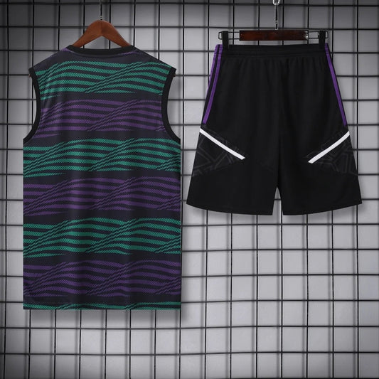 ENSEMBLE DÉBARDEUR REAL MADRID VERT & MAUVE 23/24