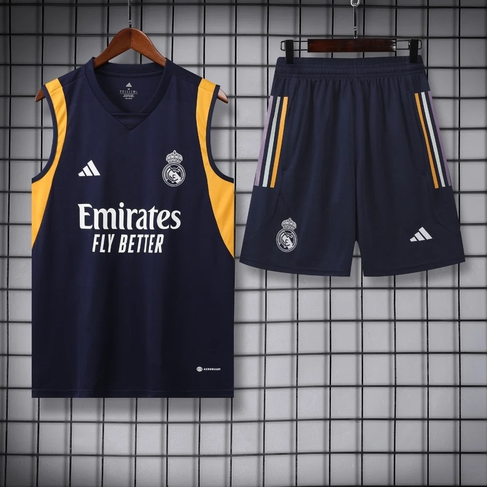 ENSEMBLE DÉBARDEUR REAL MADRID BLEU 23/24