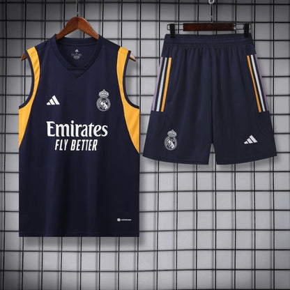 ENSEMBLE DÉBARDEUR REAL MADRID BLEU 23/24
